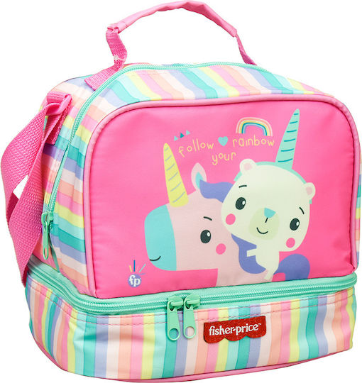 Gim Unicorn School Insulated Shoulder Lunch Bag 5lt Pink Unicorns 20 x 15 x 21cm