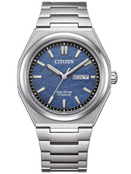 Citizen Herrenuhr 40mm Chronograph Batterie mit Silber Metallarmband