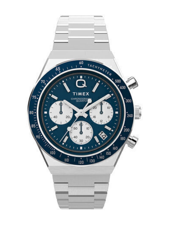 Timex Men's Watch 40mm Chronograph Battery with Silver Metal Bracelet