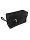 Parsa Black Leather Large Toiletry Bag