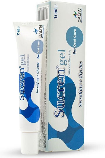 Eifron Sucren Gel Mucoadesivo Γέλη Επούλωσης Στοματικών Πληγών & Φλεγμονών Σουκραλφάτη & Γλυκίνη 15ml