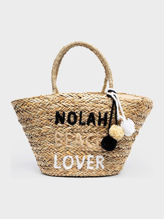 Nolah Beach Lover Ψάθινη Τσάντα Θαλάσσης Καφέ Nolah Beach Lover Ψάθινη Τσάντα Θαλάσσης Καφέ