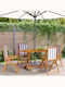 Outdoor Chair Wooden Blue with Cushion 4pcs 48x40x109cm