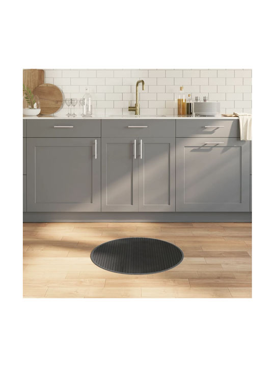 vidaXL Αντιολισθητικό Χαλί Στρογγυλό Γκρι Φ60cm
