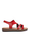 Flache Sandalen für Damen in Rot Farbe