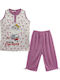 Women's Cotton Pyjama Set Sleeveless Shorts Gp-8238