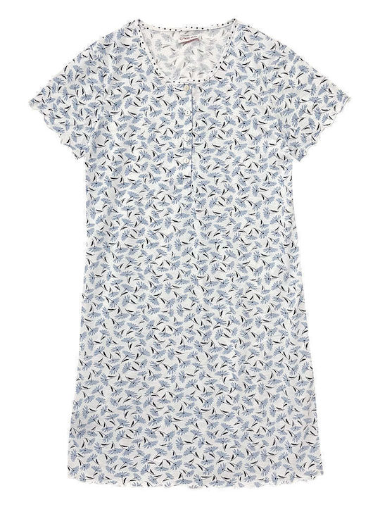 Women's Summer Cotton Short-Sleeved Nightgowns ...