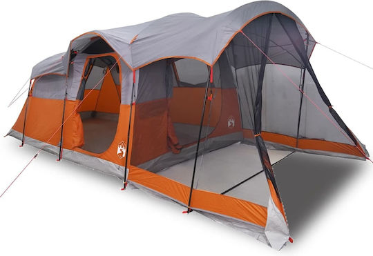vidaXL Camping Tent Tunnel Orange For 8 People