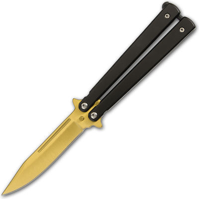 Alpine Butterfly Knife Black Total Length 21.5pcs with Blade made of Stainless Steel