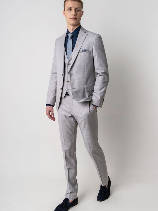 Guy Laroche Мъжко Костюм Светлосив