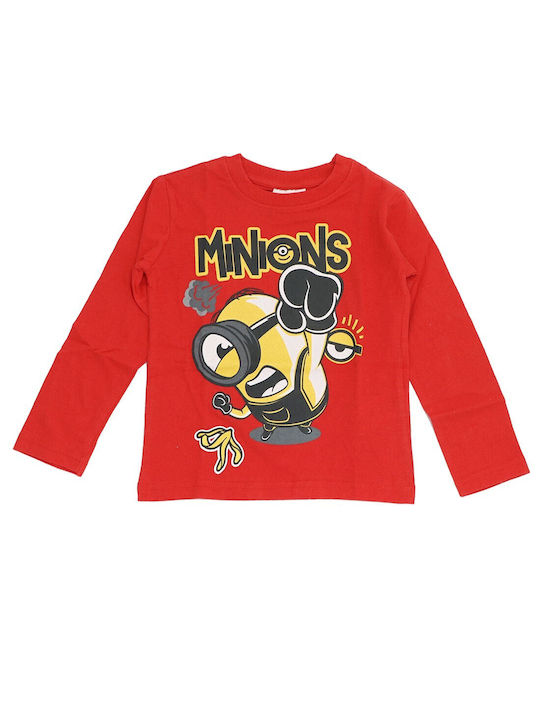 Minions Kids Blouse Long Sleeve Red