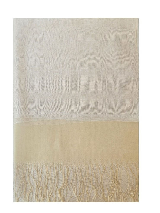 MI-TU Exclusive Women's Silk Scarf Beige