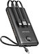 Charmast C10 Power Bank 10000mAh με Θύρα USB-A και Θύρα USB-C Μαύρο
