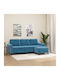 Three-Seater Velvet Couch Blue 212x77x80 cm