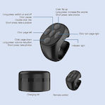 Bluetooth Ring Ασυρματο Επαναφορτιζομενο Δαχτυλιδι Tik-tok Θηκη Φορτισησ-μεταφορας 50ma Μαυρο Χρωμα