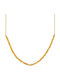 Gold Stainless Steel Necklace Yellow Natural Small Pearls 38cm + 5cm Extension