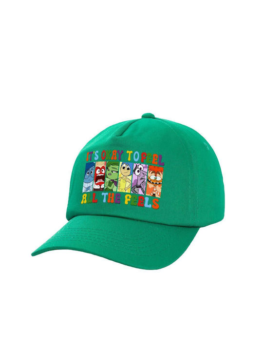 Koupakoupa Παιδικό Καπέλο Υφασμάτινο Inside Out It's Okay To Feel All The Feels Πράσινο
