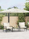 Round Metal White Garden & Terrace Parasol 2.3m