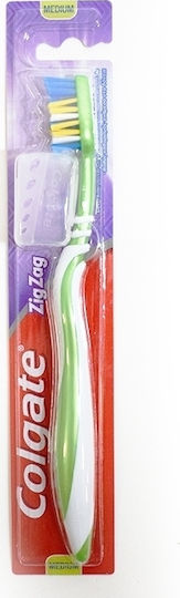 Colgate Zig Zag Manual Toothbrush Medium Green Open 1pcs