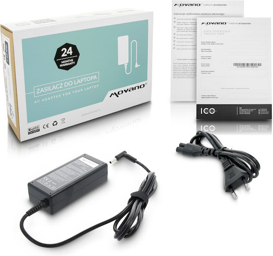 Зарядно за лаптоп Movano 19.5v 2.31a 4.5x3.0 Pin 45w за Hp