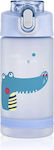 Kids Water Bottle Silicone with Straw Cute Crocodile 500ml