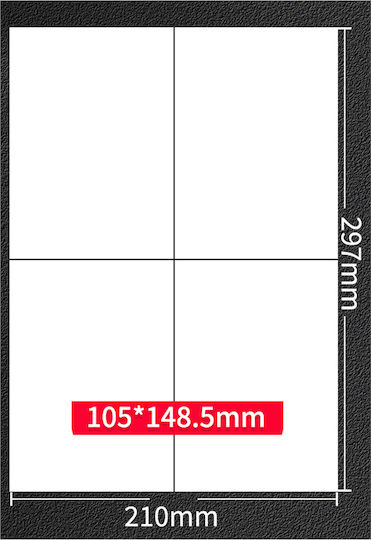 eBest Αυτοκόλλητες Ετικέτες Α4 Ορθογώνιες 105x148.5mm