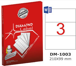 Diamond Αυτοκόλλητες Ετικέτες Α4 Ορθογώνιες 199x148.5mm