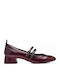 Heels with Strap Burgundy