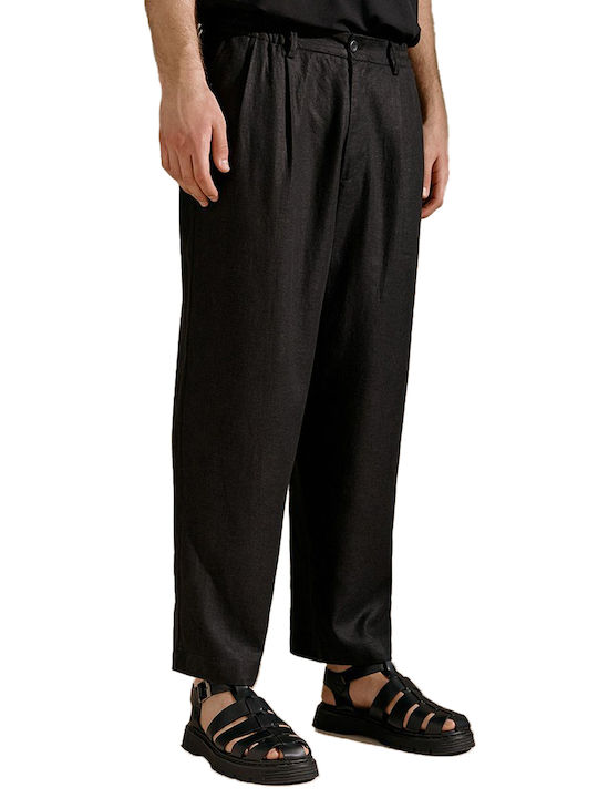 Diverse System Men's Trousers in Regular Fit Black -864-425 80% Λινό 20% Μπαμπού