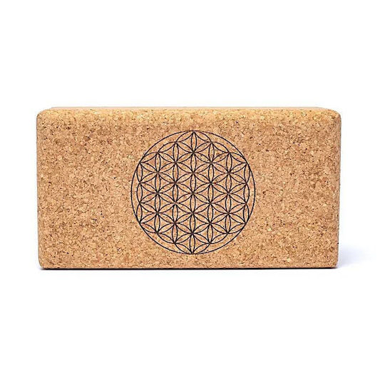 Цветен йога блок от корк 23x12x7.5см