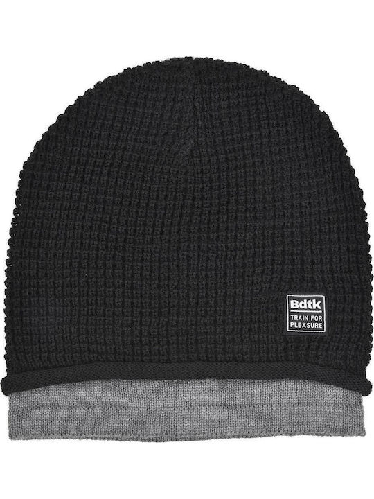 Beanie Unisex Σκούφος Πλεκτός σε Μαύρο χρώμα