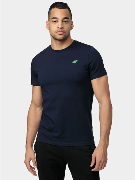 4F Herren T-Shirt Kurzarm Marineblau