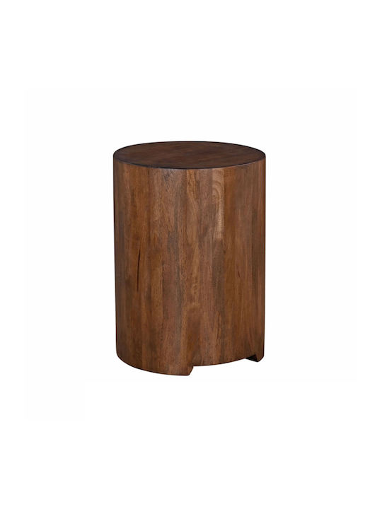 Round Side Table Block made of Solid Wood Natural L45xW45xH45cm