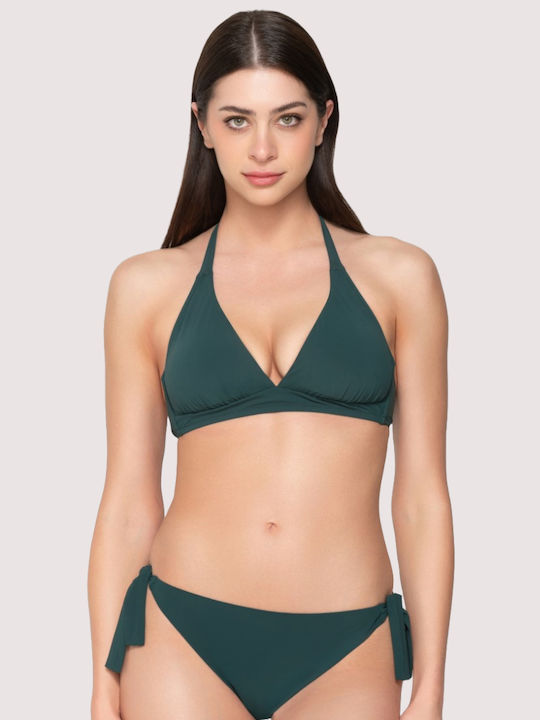 Luna Slip Bikini Cu Dantelă Verde Bronz