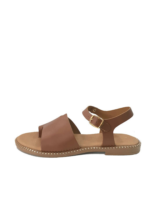 Zizel Leather Women's Sandals Tabac Brown