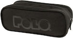 Polo Fabric Black Pencil Case with 2 Compartments