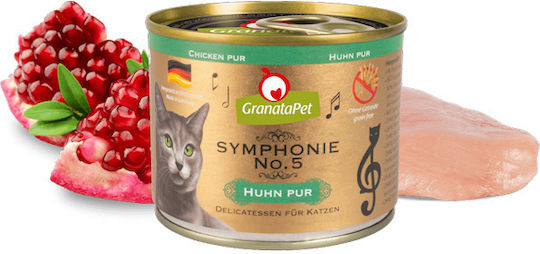 Granata Pet Foods Symphonie Wet Food for Adult Cats in Cans with Chicken Grain-Free 200gr