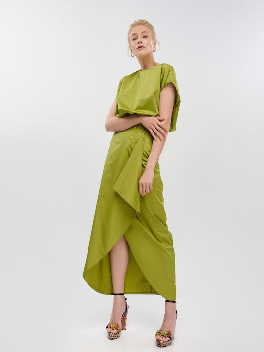 Devotion Maxi Envelope Skirt Green