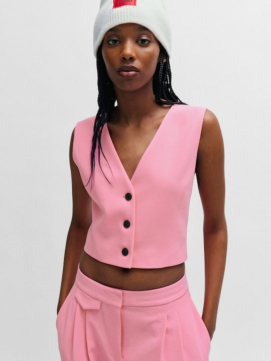 Hugo Boss Women's Crop Top Sleeveless Pink