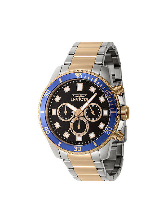 Invicta Watch Chronograph Battery with Gold Metal Bracelet