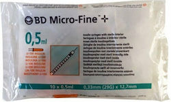 BD Micro-Fine+ Σύριγγες Ινσουλίνης 29G x 12.7mm 0.5ml 10τμχ
