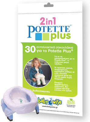 Potette Plus Nachfüllbeutel für Windelentsorgungseimer Transparent 30Stück