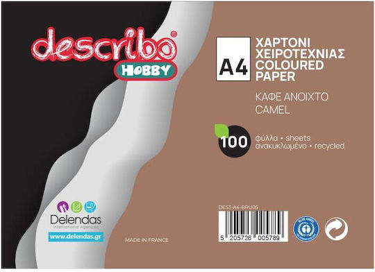 Describo Χαρτόνι A4 100 Φύλλα Καφέ
