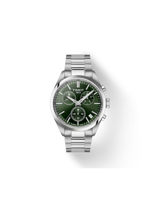 Tissot Pr 100 Ceas Cronograf Baterie cu Argintiu Brățară metalică