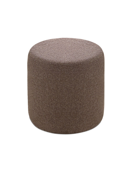 Stool For Living Room Upholstered with Fabric Silindir Coffee 40x40x40cm