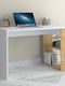 Desk Mikro Wooden with Bookshelf White - Natural Beech 120x60x75cm