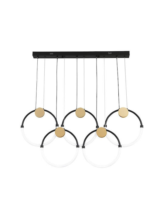 Viokef Pendant Light Black LED with Warm White Light Rail 95x31cm