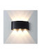 Lamp Wall with Integrated LED and Warm White Light Black 9.5x5x18.5cm