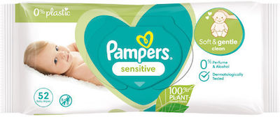 Pampers Μωρομάντηλα χωρίς Οινόπνευμα & Άρωμα 52τμχ