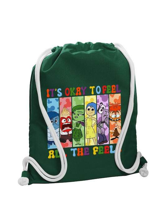 Koupakoupa Inside Out It's Okay To Feel All The Feels Gym Backpack Green